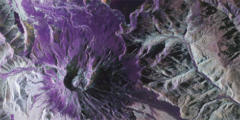 UAVSAR polarimetric image of Mount St Helens