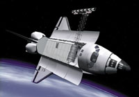 Artist concept of SRTM shuttle