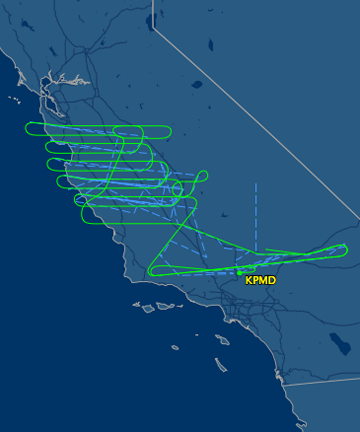 Screenshot of Flight Aware's airplane tracking tool