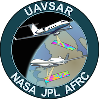UAVSAR logo with 2 airplanes